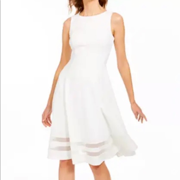 Calvin Klein Dresses & Skirts - Calvin Klein Sleeveless Illusion Hem Fit & Flare Dress size 4